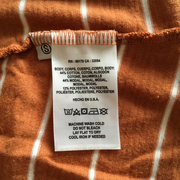 NWT Anthropologie T.La Riley Asymmetrical Pocket Tee Top Sz S Gold Orange Boho - Picture 11 of 13